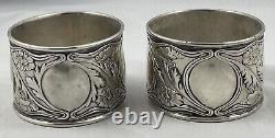 Pair of Gorham Aestetic Sterling Large Oval Napkin Rings-Mono'd