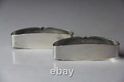 Pair of Randahl Hand Wrought Sterling Silver Hammered Napkin Ring Monogrammed