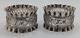 Pair Of Reticulated Antique Sterling Silver Napkin Rings Fm Initials, D. 1890