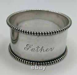 Pair of Towle Sterling Silver Napkin Rings Mother and Father name engravings
