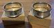 Pair Of Vintage English Sterling Silver Napkin Rings C Initial, D. 1964, Boxed