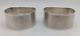 Pair Of Vintage English Sterling Silver Napkin Rings, Dated 1946