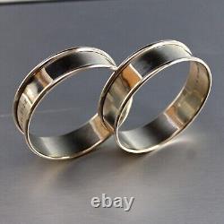 Pair of Vintage Gorham Sterling Silver Napkin Rings Ralph Clara Name Engraving