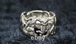 Patrick Mavros Sterling Silver Elephant Napkin Ring, 56.5 Grams
