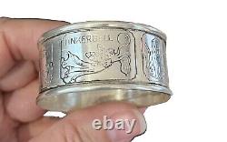 Peter Pan Tinkerbell Sterling Silver Napkin Ring Serviette Holder Monogrammed