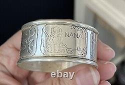 Peter Pan Tinkerbell Sterling Silver Napkin Ring Serviette Holder Monogrammed