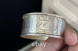 Peter Pan Tinkerbell Sterling Silver Napkin Ring Serviette Holder Monogrammed