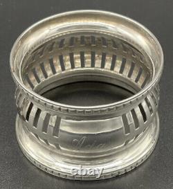 Pierced Sterling Silver Napkin Ring Name Engraved Ada Webster