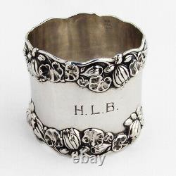 Pond Lily Napkin Ring Gorham Sterling Silver Mono HLB