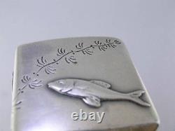 RARE Sterling TIFFANY & CO Napkin Ring with applied silver Fish & seaweed