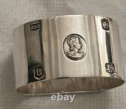 RARE Vintage Queen Elizabeth II Coronation Napkin Ring Sterling Silver English