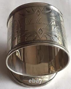 Rare Aesthetic Footed Sterling Silver Napkin Ring Serviette Holder
