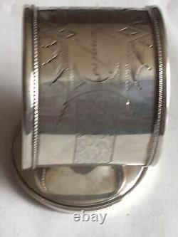 Rare Aesthetic Footed Sterling Silver Napkin Ring Serviette Holder