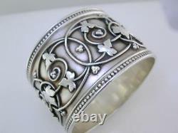 Rare Antique Sterling Silver Napkin Ring applied Ivy Vines & Leaves attr Tiffany