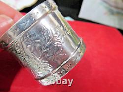 Rare Antique sterling silver Napkin ring Art Nouveau marked s 480 1890s Mono