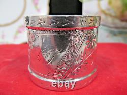 Rare Antique sterling silver Napkin ring Art Nouveau marked s 480 1890s Mono