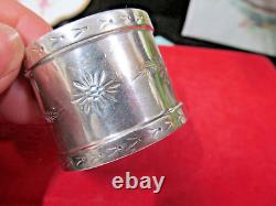 Rare Antique sterling silver Napkin ring Art Nouveau marked s 480 1890s Mono