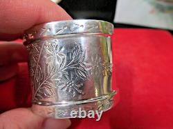 Rare Antique sterling silver Napkin ring Art Nouveau marked s 480 1890s Mono