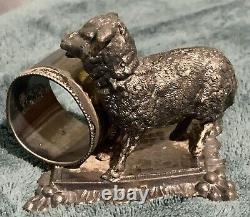 Rare Barbour Silver Quadruple Plated Figural Napkin Ring Sheep