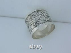 Rare Sterling WOOD & HUGHES Napkin Ring JAPANESE 1870 no mono