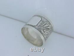 Rare Sterling WOOD & HUGHES Napkin Ring JAPANESE 1870 no mono