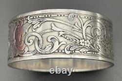 Reed & Barton Sterling Silver Napkin Ring Acid Etched Griffin K