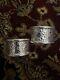 Set Of 2 Sterling Silver Hammered Finish Napkin Rings, 80 Grams