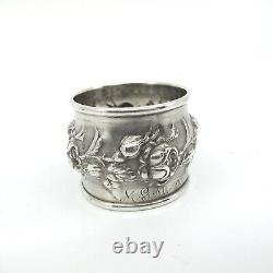 SIMONS BROTHERS CO Sterling Silver Napkin Ring Repousse Roses MGM 1901