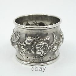 SIMONS BROTHERS CO Sterling Silver Napkin Ring Repousse Roses MGM 1901
