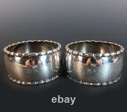 SUPERB PAIR of STERLING SILVER NAPKIN RINGS by GEORG JENSEN
