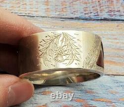 Scottish Sterling Silver Napkin ring with stones, Brite cut