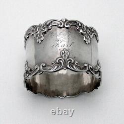 Scroll Border Napkin Ring Gorham Sterling Silver Mono Karl