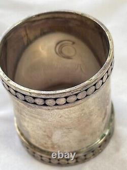 Set Of 4 Sterling Silver Napkin Rings Bali Moon Star Hallmark