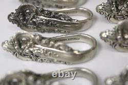 Set of 12 Wallace Sterling Grande Baroque Napkin Clips