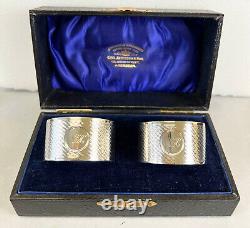 Set of 2 Sterling Napkin Rings TH Hazelwood Birmingham UK 1912 59.3g