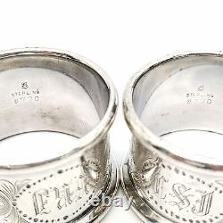 Set of 2 Towle Sterling Silver Napkin Rings 8770 #8630