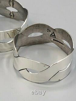 Set of 4 Sterling Silver Napkin Rings by Rancho Alegre of Mexico