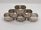 Set Of 6 Antique English Sterling Silver Napkin Rings D Engraving, D. 1935