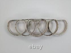 Set of 6 Antique English Sterling Silver Napkin Rings D engraving, d. 1935