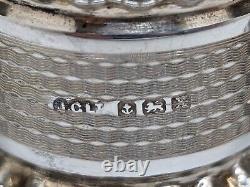 Set of 6 Antique English Sterling Silver Napkin Rings S initial, dated 1922