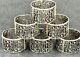Set Of 6 Egyptian Silver Napkin Rings With Hieroglyphics