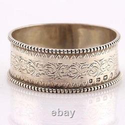 Set of 6 Sterling Silver Napkin Rings by Alfred Taylor Birmingham England 1865