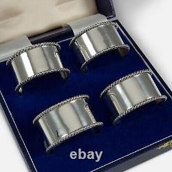 Set of Four Sterling Silver Napkin Rings 1992