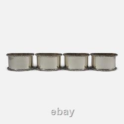 Set of Four Sterling Silver Napkin Rings 1992