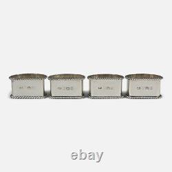 Set of Four Sterling Silver Napkin Rings 1992