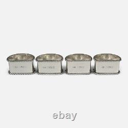 Set of Four Sterling Silver Napkin Rings 1992