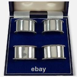 Set of Four Sterling Silver Napkin Rings 1992