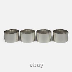 Set of Four Sterling Silver Napkin Rings Bishtons Ltd 1996