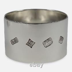 Set of Four Sterling Silver Napkin Rings Bishtons Ltd 1996