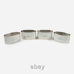 Set of Four Sterling Silver Napkin Rings Carr's of Sheffield 1997